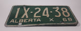 Vintage 1968 Alberta Restricted X White Letters Green Vehicle License Plate Tag 1X 24 38