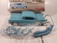 Vintage Telemania '57 Chevy Bel Air Car Shaped Blue Telephone Headlights Light Up and It Honk New in Box