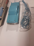 Vintage Telemania '57 Chevy Bel Air Car Shaped Blue Telephone Headlights Light Up and It Honk New in Box