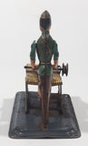 Rare Antique 1940s Machinist Shop Worker Using Grinder Tin Metal Toy Made in Germany U.S. Zone