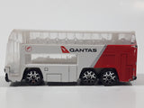 Realtoy Qantas Airline Double Decker Coach Bus White and Red Die Cast Toy Car Vehicle