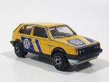 Vintage Majorette No. 235 VW Golf GTI Yellow 1/56 Scale Die Cast Toy Car Vehicle with Opening Rear Hatch