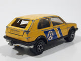 Vintage Majorette No. 235 VW Golf GTI Yellow 1/56 Scale Die Cast Toy Car Vehicle with Opening Rear Hatch