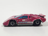 1988 Hot Wheels Color Changers Lamborghini Countach Pink Die Cast Toy Exotic Luxury Car Vehicle