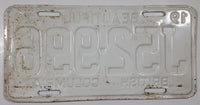 Vintage 1970 Beautiful British Columbia White with Blue Letters Vehicle License Plate J52 996