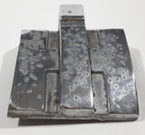 Vintage International Harvester 4" x 3 1/4" Chrome Metal Tractor Emblem Badge 184121 R1