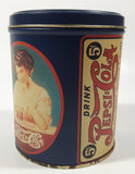 1988 Pepsico Drink Pepsi Cola A Nickel Drink Worth A Dime 3 1/2" Tall Tin Metal Canister