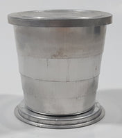 Vintage Sailboat Themed 2 5/8" Tall Embossed Aluminum Metal Expandable and Collapsible Travel Drink Cup with Lid