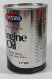 Vintage Amsoil 100% Synthetic SAE 10W-40 Engine Oil "25, 000 Miles or One Year" 1 Litre Metal Can Full Superior Wisconsin