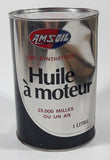 Vintage Amsoil 100% Synthetic SAE 10W-40 Engine Oil "25, 000 Miles or One Year" 1 Litre Metal Can Full Superior Wisconsin
