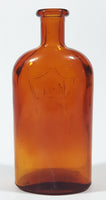 Vintage Style THT 2004 RE 1884 5 1/2" Tall Embossed Brown Amber Glass Apothecary Chemist Medicine Bottle