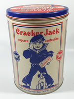 Cracker Jacks Always on Top World's Famous Confections Baseball 8" Tall Tin Metal Canister