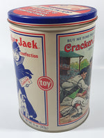 Cracker Jacks Always on Top World's Famous Confections Baseball 8" Tall Tin Metal Canister