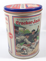 Cracker Jacks Always on Top World's Famous Confections Baseball 8" Tall Tin Metal Canister