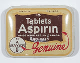 Vintage Bayer 12 Tablets Aspirin "Genuine" Small Pocket Size Tin Metal Hinged Pill Case EMPTY