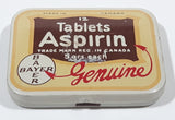 Vintage Bayer 12 Tablets Aspirin "Genuine" Small Pocket Size Tin Metal Hinged Pill Case EMPTY