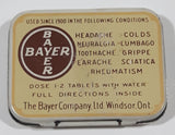 Vintage Bayer 12 Tablets Aspirin "Genuine" Small Pocket Size Tin Metal Hinged Pill Case EMPTY