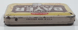 Vintage Bayer 12 Tablets Aspirin "Genuine" Fast Pain Relief 'Press Here' Small Pocket Size Tin Metal Hinged Pill Case EMPTY