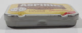 Vintage 1980s Bayer 12 Tablets Aspirin "Genuine" Acetylsalicyclic Acid Tablets DIN 260959 'Press Here' Small Pocket Size Tin Metal Hinged Pill Case EMPTY