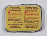 Vintage 1980s Bayer 12 Tablets Aspirin "Genuine" Acetylsalicyclic Acid Tablets DIN 260959 'Press Here' Small Pocket Size Tin Metal Hinged Pill Case EMPTY
