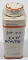 Vintage Johnson's Baby Powder 4 1/2 OZS. 5" Tall Tin Container Johnson & Johnson Limited Montreal EMPTY