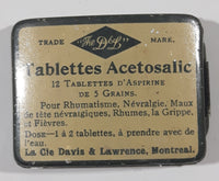 Rare Antique Davis & Lawrence Co. Asecotsalic 12 Tablets Aspirin Small Pocket Size Tin Metal Hinged Pill Case Montreal