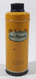 Vintage Dr Scholl's Foot Powder Antiseptic Deodorant 5 1/8" Tall Yellow Tin Metal Canister The Scholl Mfg. Co. Ltd Toronto Canada No. 20038