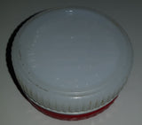 Antique Bristol-Myers Co. Of Can. Ltd. MUM Cream Deodorant White Milk Glass Jar Container With Red Metal Lid Toronto Canada EMPTY