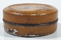 Antique 1910s Dr. A.W. Chases's Ointment Mfg By Edmanson Bates & Co. Ltd Sole Distributors 1 3/4" Wide Orange Tin Metal Canister