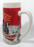 2013 Budweiser Holiday Stein Sights Of The Season 7" Tall Embossed Ceramic Beer Mug