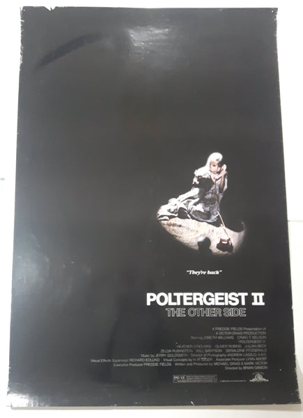 Original Vintage 1986 Poltergeist II The Other Side "They're Back" 27" x 40" Movie Theater Advertising Display Poster