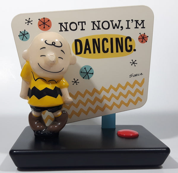 Hallmark Peanuts Charlie Brown "Not Now, I'm Dancing." Schulz 6 1/2" Tall Plastic and Metal Musical Display