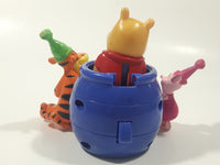 2007 DecoPac Disney Winnie The Pooh Pop Up in Purple Honey Pot Barrel with Tigger and Piglet 3 3/4" Tall Plastic Toy Figure Cake Topper