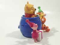 2007 DecoPac Disney Winnie The Pooh Pop Up in Purple Honey Pot Barrel with Tigger and Piglet 3 3/4" Tall Plastic Toy Figure Cake Topper