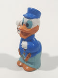 Disney Donald Duck Train Conductor Holding Pocket Watch 2" Tall PVC Toy Figure