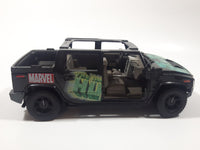 Maisto Marvel Comics The Incredible Hulk Hummer H2 Black 1/27 Scale Die Cast Toy Car Vehicle with Opening Doors Missing Parts