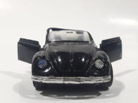 Unknown Brand No. 8602 Volkswagen Beetle Convertible Black 1/35 Scale Die Cast Toy Car Vehicle with Opening Doors Missing Parts
