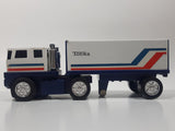 Vintage 1970s Tonka Semi Tractor Truck and Trailer White 8" Long Pressed Steel and Plastic Die Cast Toy Car Vehicle Made in Japan