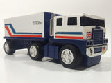 Vintage 1970s Tonka Semi Tractor Truck and Trailer White 8" Long Pressed Steel and Plastic Die Cast Toy Car Vehicle Made in Japan