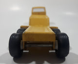 Vintage 1970s Tonka Semi Tractor Truck and Lowboy Trailer Yellow 11 1/4" Long Pressed Steel and Plastic Die Cast Toy Car Vehicle