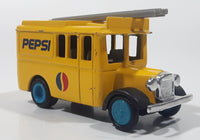 Rare Vintage Pepsi Cola Delivery Utility Truck with Ladder Yellow Pull Back Die Cast Toy Car Vehicle