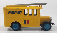 Rare Vintage Pepsi Cola Delivery Utility Truck with Ladder Yellow Pull Back Die Cast Toy Car Vehicle