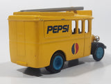 Rare Vintage Pepsi Cola Delivery Utility Truck with Ladder Yellow Pull Back Die Cast Toy Car Vehicle