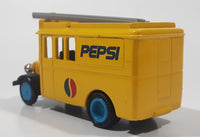 Rare Vintage Pepsi Cola Delivery Utility Truck with Ladder Yellow Pull Back Die Cast Toy Car Vehicle