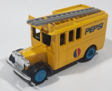 Rare Vintage Pepsi Cola Delivery Utility Truck with Ladder Yellow Pull Back Die Cast Toy Car Vehicle