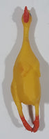 Yellow and Orange Rubber Chicken Style Miniature 1 1/2" Tall Tiny Hard Plastic Toy Figure