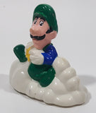 1989 McDonald's Nintendo Super Mario Bros. 3 Luigi Holding Star on a Cloud Plastic 2 1/4" Long Pullback Toy Character Car Vehicle