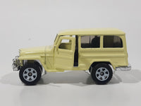 2021 Matchbox Moving Parts '62 Jeep Willys Station Wagon Light Pale Yellow Die Cast Toy Car Vehicle with Opening Doors