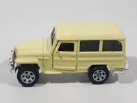 2021 Matchbox Moving Parts '62 Jeep Willys Station Wagon Light Pale Yellow Die Cast Toy Car Vehicle with Opening Doors