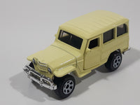 2021 Matchbox Moving Parts '62 Jeep Willys Station Wagon Light Pale Yellow Die Cast Toy Car Vehicle with Opening Doors